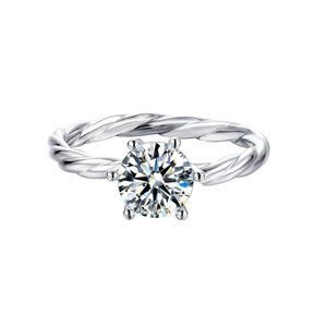 Moissanite Diamond Solitaire Engagement Ring